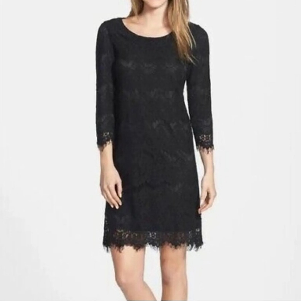 ANTHROPOLOGIE EVERLEIGH NAVY LACE M